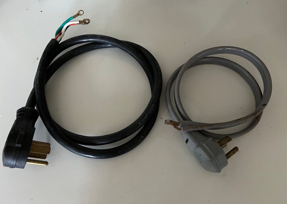 2 Cables 3 & 4 Prong 30 & 50 AMP Range & Dryer Power Cord Certified Appliance